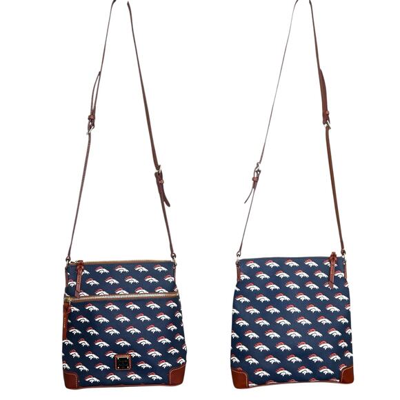 Dooney & Bourke Handbags - Dooney & Bourke Denver Broncos NFL Leather Logo Handbag, Navy Blue